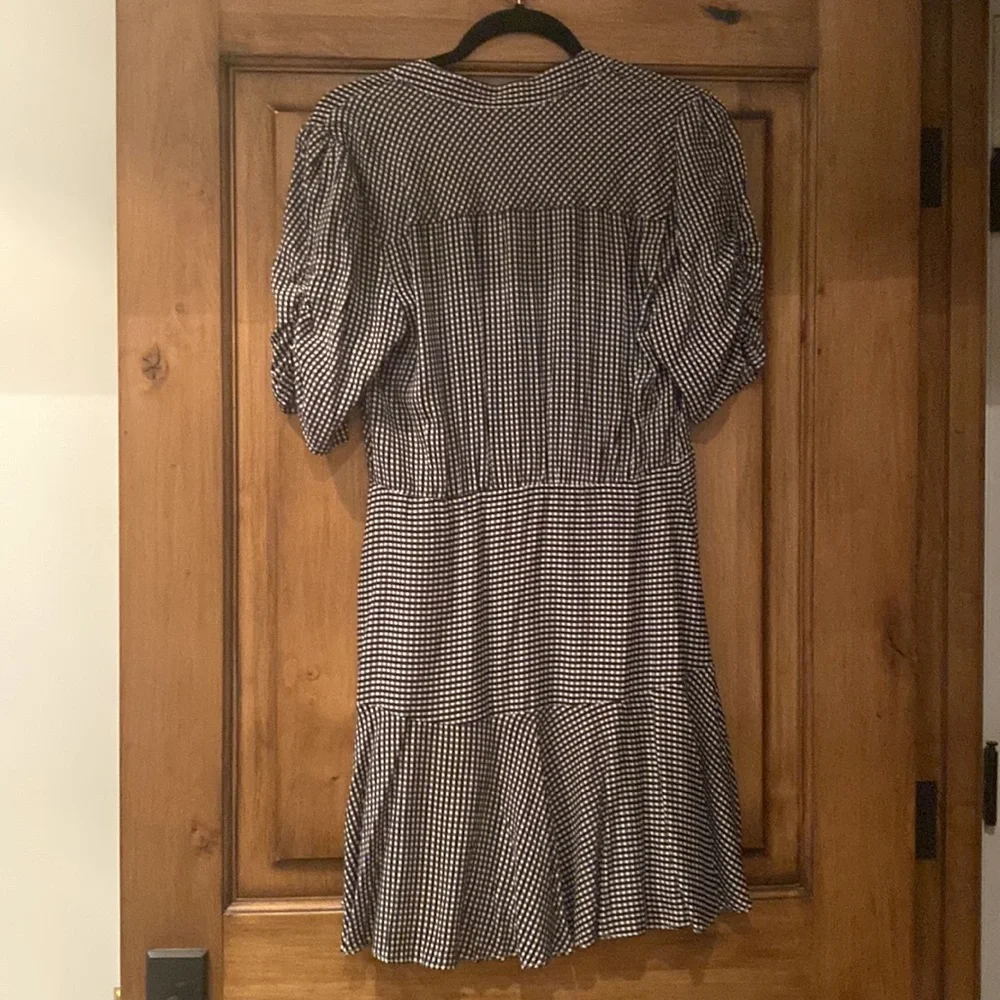 Free People Pippa Asymmetrical Gingham Mini Dress Size Medium - Picture 3 of 9